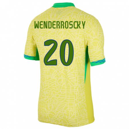 Kandiny Muži Brazília Arthur Wenderroscky #20 Žltá Dresy Hazai Csapatmez 24-26 Triĭká
