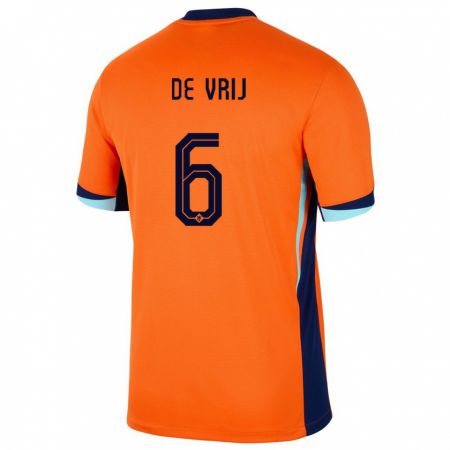 Kandiny Muži Holandsko Stefan De Vrij #6 Oranžová Dresy Hazai Csapatmez 24-26 Triĭká