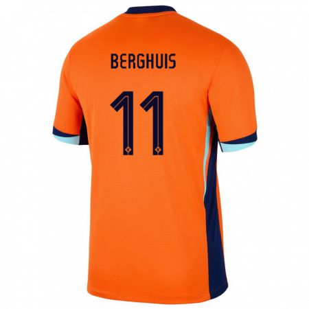 Kandiny Muži Holandsko Steven Berghuis #11 Oranžová Dresy Hazai Csapatmez 24-26 Triĭká