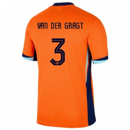 Kandiny Muži Holandsko Stefanie Van Der Gragt #3 Oranžová Dresy Hazai Csapatmez 24-26 Triĭká