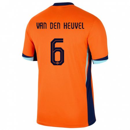 Kandiny Muži Holandsko Tim Van Den Heuvel #6 Oranžová Dresy Hazai Csapatmez 24-26 Triĭká