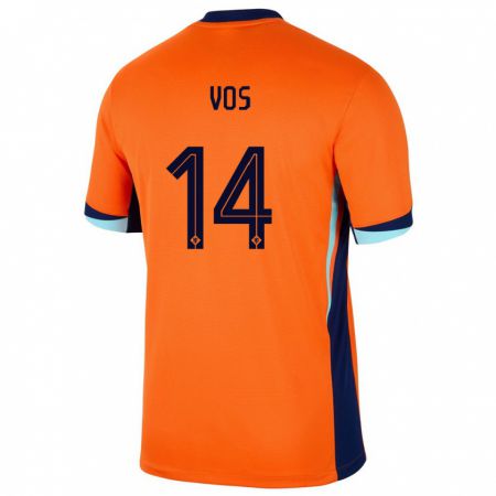 Kandiny Muži Holandsko Silvano Vos #14 Oranžová Dresy Hazai Csapatmez 24-26 Triĭká