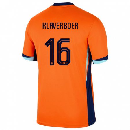 Kandiny Muži Holandsko Bernt Klaverboer #16 Oranžová Dresy Hazai Csapatmez 24-26 Triĭká
