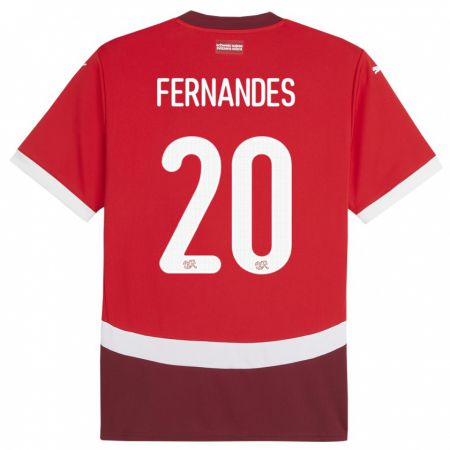 Kandiny Muži Švajčiarsko Edimilson Fernandes #20 Červená Dresy Hazai Csapatmez 24-26 Triĭká