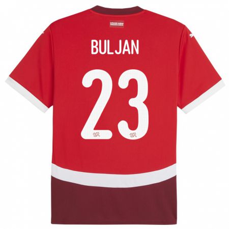 Kandiny Muži Švajčiarsko Leo Buljan #23 Červená Dresy Hazai Csapatmez 24-26 Triĭká