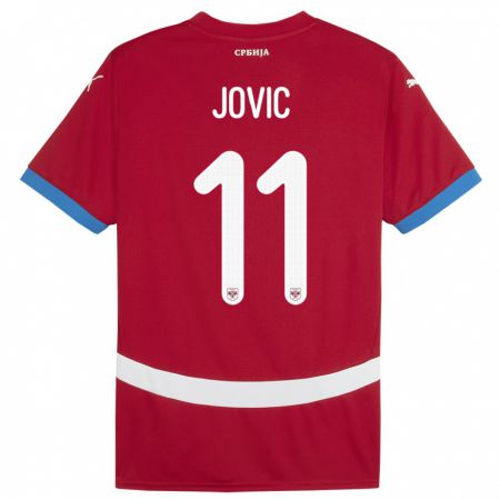 Kandiny Muži Srbsko Luka Jovic #11 Červená Dresy Hazai Csapatmez 24-26 Triĭká