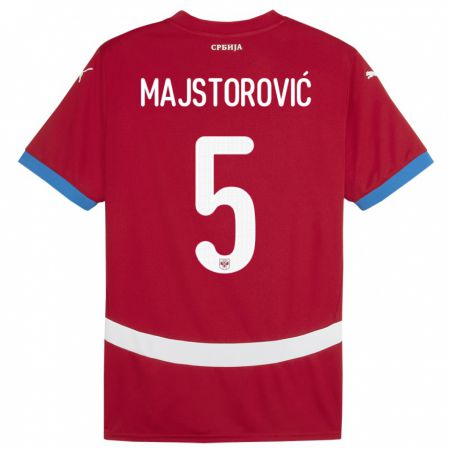Kandiny Muži Srbsko Milan Majstorovic #5 Červená Dresy Hazai Csapatmez 24-26 Triĭká