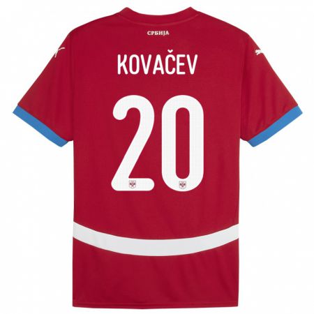 Kandiny Muži Srbsko Milan Kovacev #20 Červená Dresy Hazai Csapatmez 24-26 Triĭká