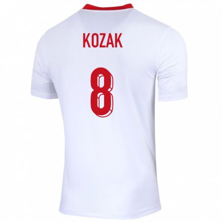 Kandiny Muži Poľsko Kinga Kozak #8 Biely Dresy Hazai Csapatmez 24-26 Triĭká