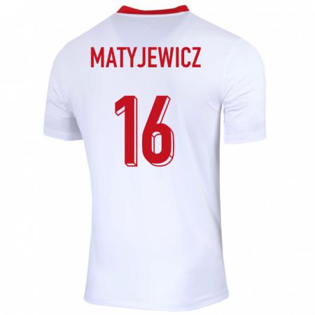 Kandiny Muži Poľsko Wiktor Matyjewicz #16 Biely Dresy Hazai Csapatmez 24-26 Triĭká