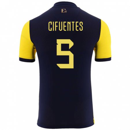 Kandiny Muži Ekvádor Jose Cifuentes #5 Žltá Dresy Hazai Csapatmez 24-26 Triĭká