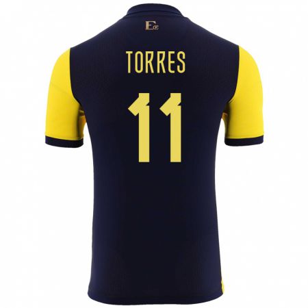 Kandiny Muži Ekvádor Ambar Torres #11 Žltá Dresy Hazai Csapatmez 24-26 Triĭká