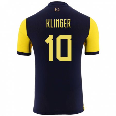 Kandiny Muži Ekvádor Jose Klinger #10 Žltá Dresy Hazai Csapatmez 24-26 Triĭká