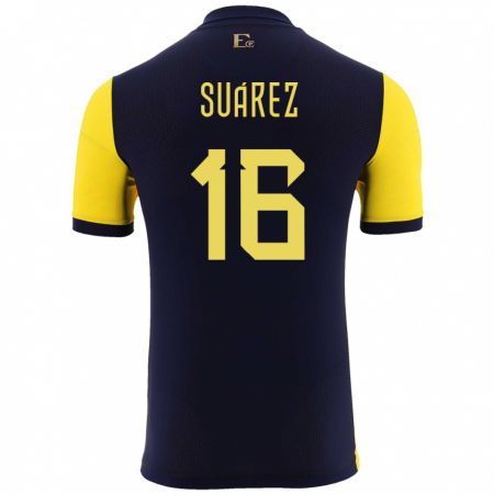 Kandiny Muži Ekvádor Ariel Suarez #16 Žltá Dresy Hazai Csapatmez 24-26 Triĭká