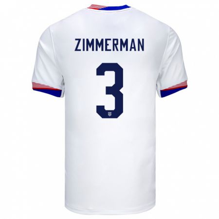 Kandiny Muži Americké Walker Zimmerman #3 Biely Dresy Hazai Csapatmez 24-26 Triĭká
