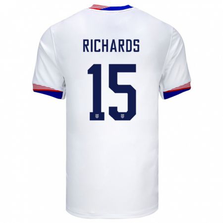 Kandiny Muži Americké Chris Richards #15 Biely Dresy Hazai Csapatmez 24-26 Triĭká