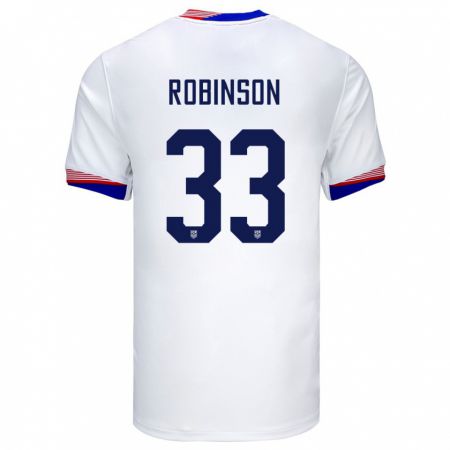 Kandiny Muži Americké Antonee Robinson #33 Biely Dresy Hazai Csapatmez 24-26 Triĭká