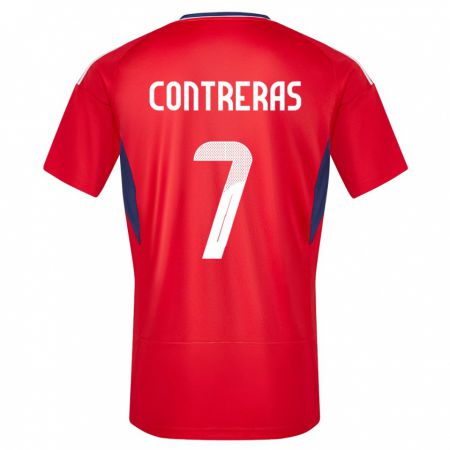 Kandiny Muži Kostarika Anthony Contreras #7 Červená Dresy Hazai Csapatmez 24-26 Triĭká