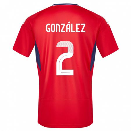 Kandiny Muži Kostarika Julian Gonzalez #2 Červená Dresy Hazai Csapatmez 24-26 Triĭká