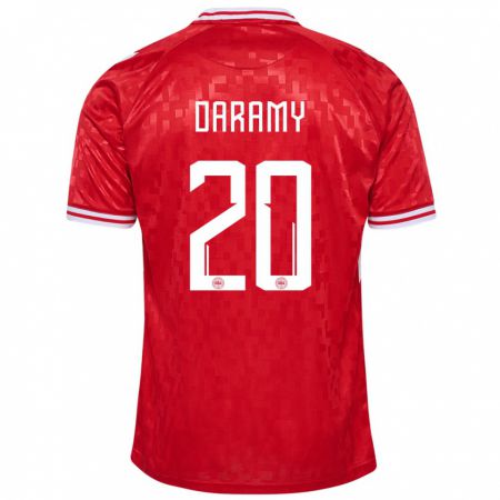 Kandiny Muži Dánsko Mohamed Daramy #20 Červená Dresy Hazai Csapatmez 24-26 Triĭká