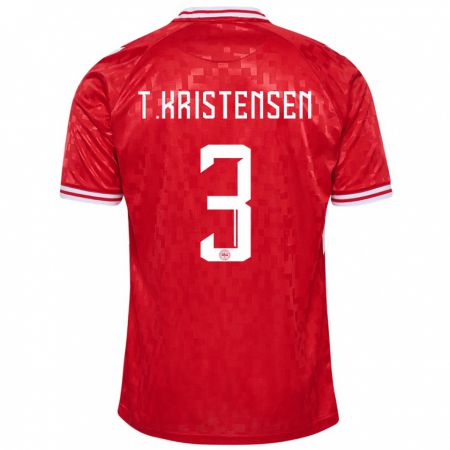 Kandiny Muži Dánsko Thomas Kristensen #3 Červená Dresy Hazai Csapatmez 24-26 Triĭká