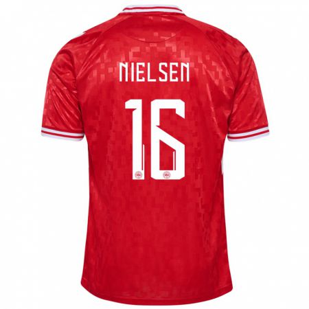 Kandiny Muži Dánsko Magnus Nielsen #16 Červená Dresy Hazai Csapatmez 24-26 Triĭká