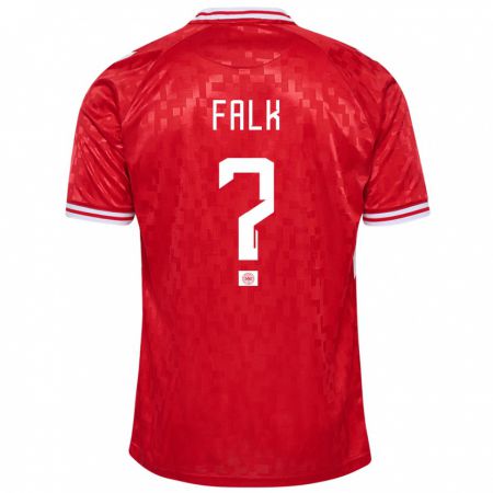 Kandiny Muži Dánsko Lukas Falk #0 Červená Dresy Hazai Csapatmez 24-26 Triĭká