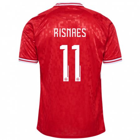 Kandiny Muži Dánsko Roberto Risnaes #11 Červená Dresy Hazai Csapatmez 24-26 Triĭká