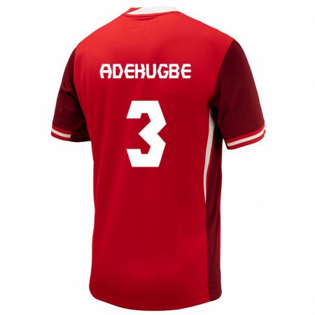 Kandiny Muži Kanada Samuel Adekugbe #3 Červená Dresy Hazai Csapatmez 24-26 Triĭká