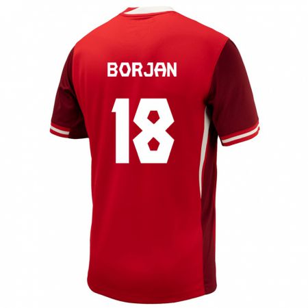 Kandiny Muži Kanada Milan Borjan #18 Červená Dresy Hazai Csapatmez 24-26 Triĭká