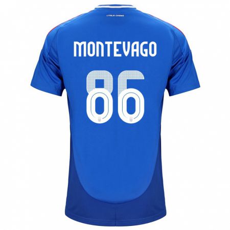 Kandiny Muži Taliansko Daniele Montevago #86 Modrá Dresy Hazai Csapatmez 24-26 Triĭká