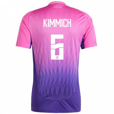 Kandiny Muži Nemecko Joshua Kimmich #6 Ružovo Fialová Dresy Idegenbeli Csapatmez 24-26 Triĭká