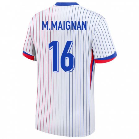 Kandiny Muži Francúzsko Mike Maignan #16 Biely Dresy Idegenbeli Csapatmez 24-26 Triĭká