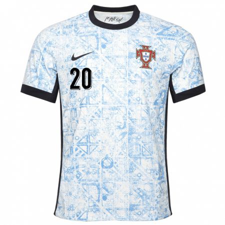 Kandiny Muži Portugalsko Fabio Silva #20 Krémovo Modrá Dresy Idegenbeli Csapatmez 24-26 Triĭká