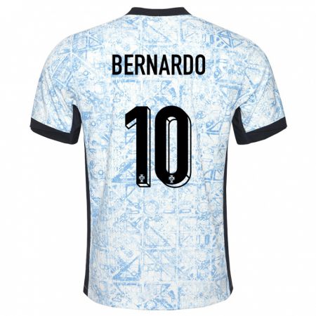 Kandiny Muži Portugalsko Bernardo Silva #10 Krémovo Modrá Dresy Idegenbeli Csapatmez 24-26 Triĭká