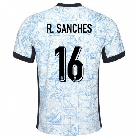 Kandiny Muži Portugalsko Renato Sanches #16 Krémovo Modrá Dresy Idegenbeli Csapatmez 24-26 Triĭká
