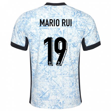 Kandiny Muži Portugalsko Mario Rui #19 Krémovo Modrá Dresy Idegenbeli Csapatmez 24-26 Triĭká