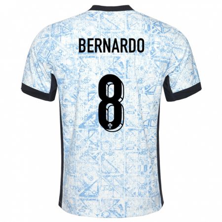 Kandiny Muži Portugalsko Paulo Bernardo #8 Krémovo Modrá Dresy Idegenbeli Csapatmez 24-26 Triĭká