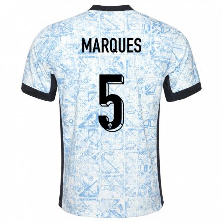 Kandiny Muži Portugalsko Martim Marques #5 Krémovo Modrá Dresy Idegenbeli Csapatmez 24-26 Triĭká