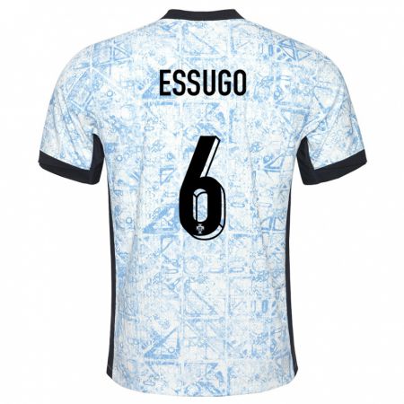 Kandiny Muži Portugalsko Dario Essugo #6 Krémovo Modrá Dresy Idegenbeli Csapatmez 24-26 Triĭká