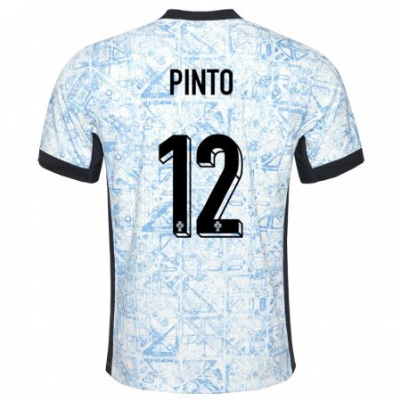 Kandiny Muži Portugalsko Diogo Pinto #12 Krémovo Modrá Dresy Idegenbeli Csapatmez 24-26 Triĭká