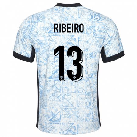 Kandiny Muži Portugalsko Antonio Ribeiro #13 Krémovo Modrá Dresy Idegenbeli Csapatmez 24-26 Triĭká