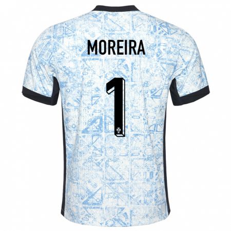 Kandiny Muži Portugalsko Andre Moreira #1 Krémovo Modrá Dresy Idegenbeli Csapatmez 24-26 Triĭká