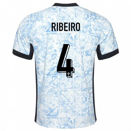 Kandiny Muži Portugalsko Ricardo Ribeiro #4 Krémovo Modrá Dresy Idegenbeli Csapatmez 24-26 Triĭká