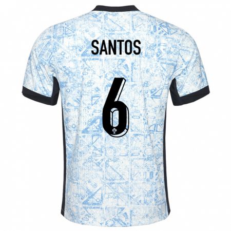 Kandiny Muži Portugalsko Vasco Santos #6 Krémovo Modrá Dresy Idegenbeli Csapatmez 24-26 Triĭká