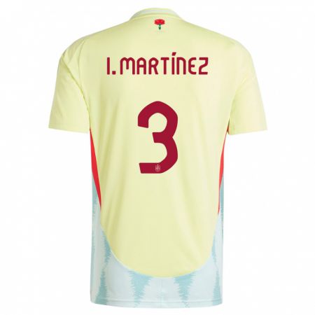 Kandiny Muži Španielsko Inigo Martinez #3 Žltá Dresy Idegenbeli Csapatmez 24-26 Triĭká