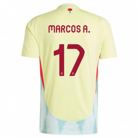 Kandiny Muži Španielsko Marcos Alonso #17 Žltá Dresy Idegenbeli Csapatmez 24-26 Triĭká