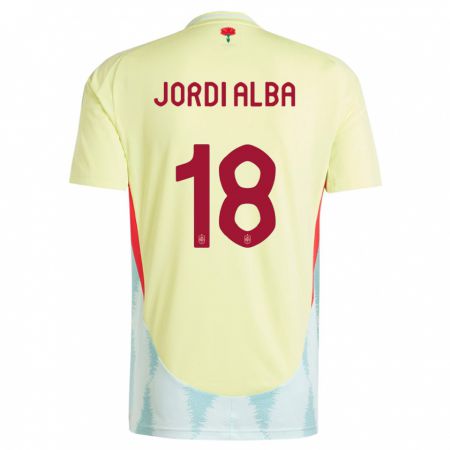 Kandiny Muži Španielsko Jordi Alba #18 Žltá Dresy Idegenbeli Csapatmez 24-26 Triĭká