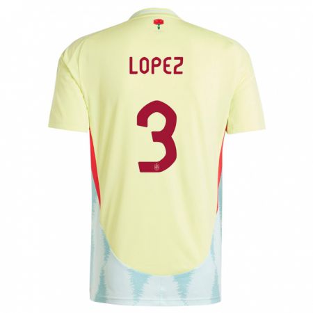 Kandiny Muži Španielsko Juan Lopez #3 Žltá Dresy Idegenbeli Csapatmez 24-26 Triĭká