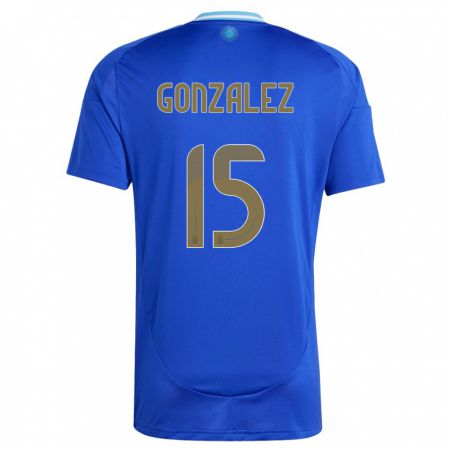 Kandiny Muži Argentína Nicolas Gonzalez #15 Modrá Dresy Idegenbeli Csapatmez 24-26 Triĭká